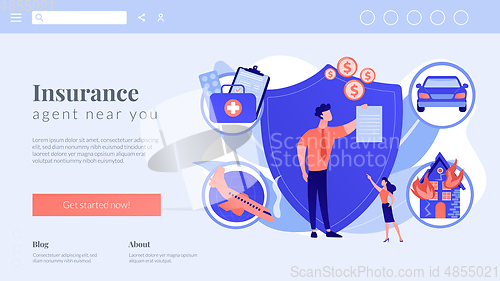 Image of Insurance broker concept landing page