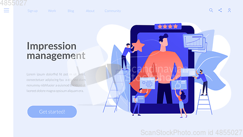 Image of Impression management concept landing page