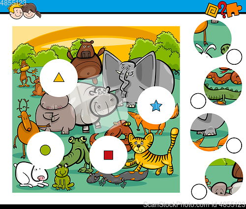 Image of animals match pieces game