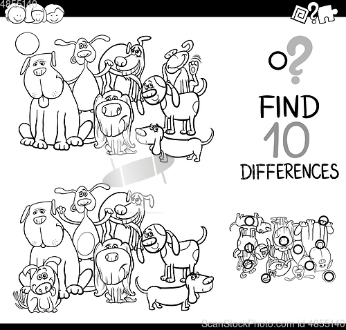 Image of game of differences with dogs