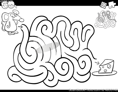 Image of maze game coloring book