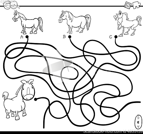 Image of maze task coloring page