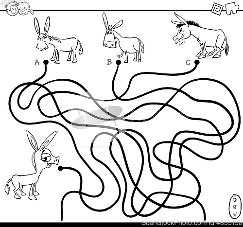 Image of maze path game coloring page