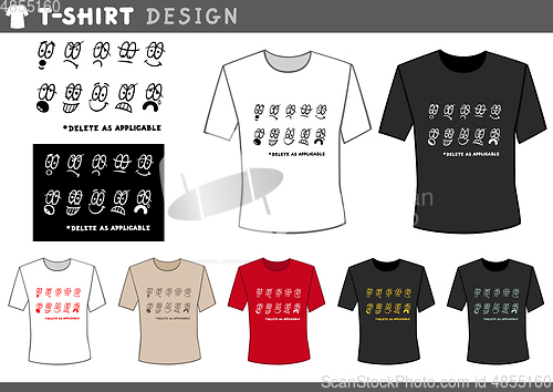 Image of t shirt design with emoticons
