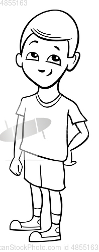 Image of school boy coloring page