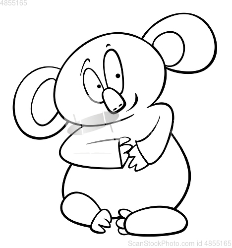 Image of koala cartoon coloring page