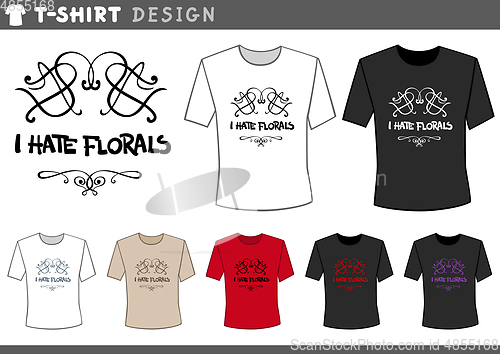 Image of t shirt design with floral