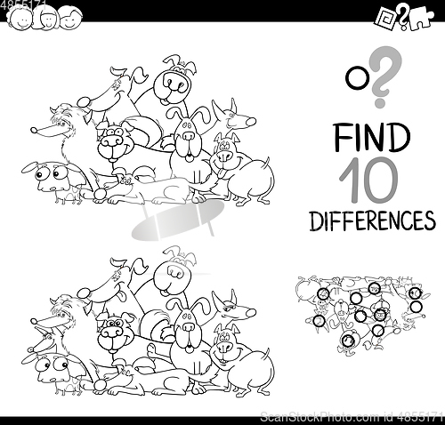 Image of differences game with dogs