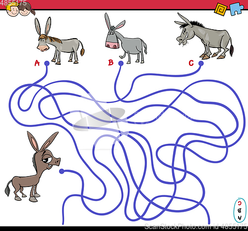 Image of path maze game with donkey