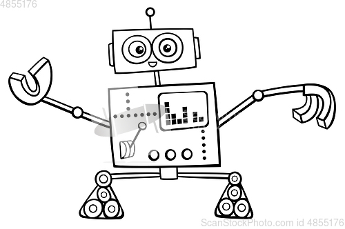 Image of robot character coloring page