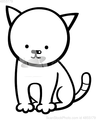 Image of kitten character coloring page