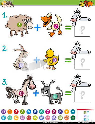 Image of addition educational task for kids