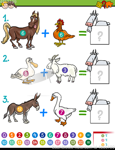 Image of addition maths task for kids