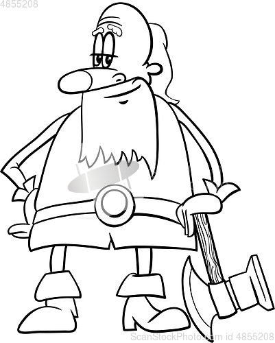 Image of dwarf cartoon coloring page