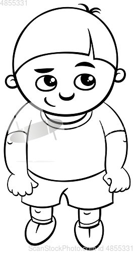 Image of preschool boy coloring page