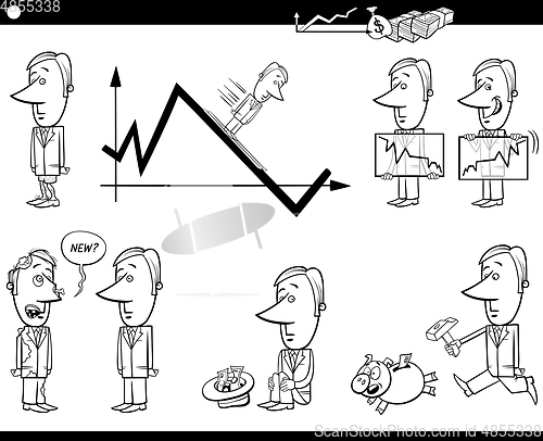 Image of business cartoon metaphor set