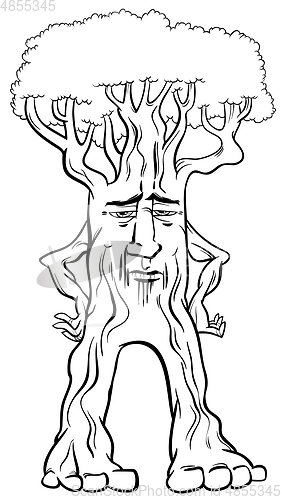 Image of tree creature coloring page