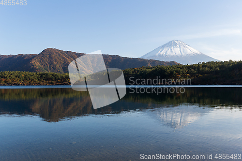 Image of Mountain Fuji and lake