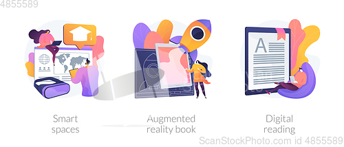 Image of Modern educational technology abstract concept vector illustrations.