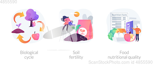 Image of Harvest and soil productivity abstract concept vector illustrations.