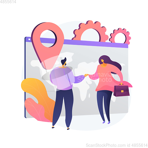 Image of International business cooperation vector concept metaphor
