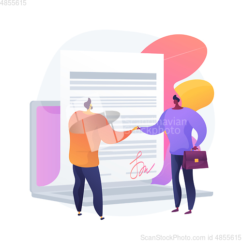 Image of Electronic contract vector concept metaphor