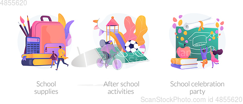 Image of School life abstract concept vector illustrations.