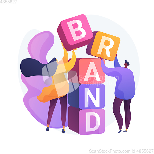 Image of Product brand building vector concept metaphor.