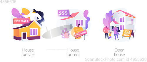 Image of Real estate agent service abstract concept vector illustrations.