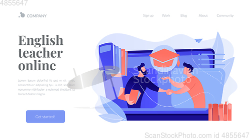 Image of Online tutor concept landing page.