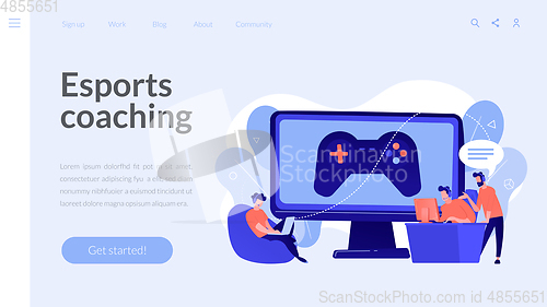 Image of Esports coaching concept landing page