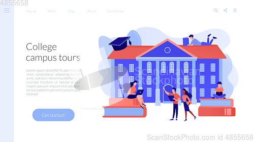 Image of College campus concept landing page