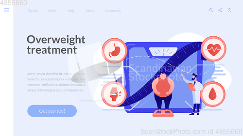 Image of Obesity health problem concept landing page.