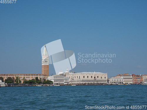 Image of St Mark square seen fron St Mark basin in Venice