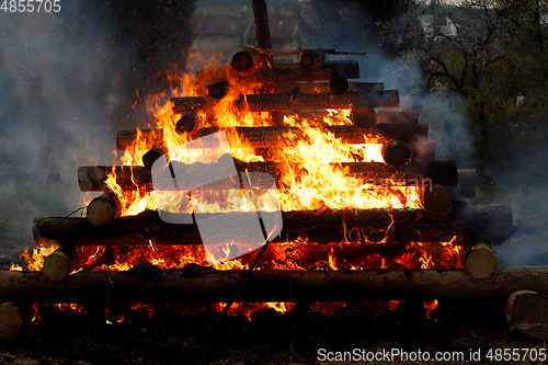 Image of big fire, burning witches
