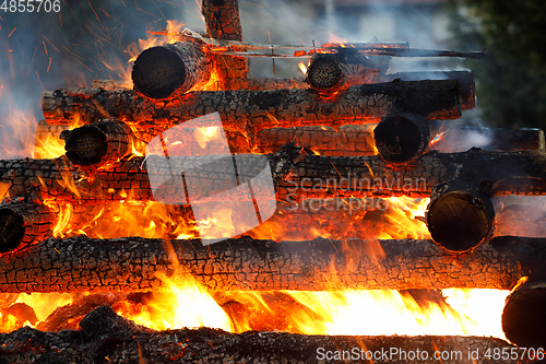 Image of big fire, burning witches