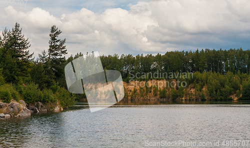 Image of abandoned flooded quarry, Czech republic