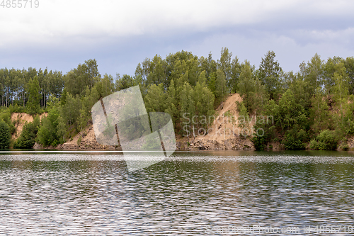 Image of abandoned flooded quarry, Czech republic