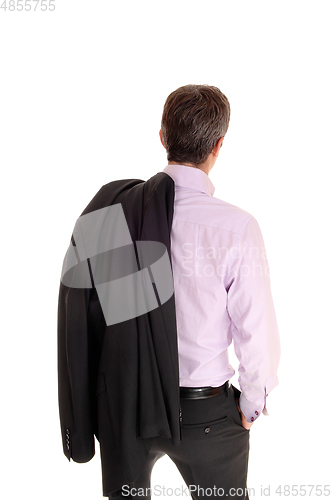 Image of Business man standing from back