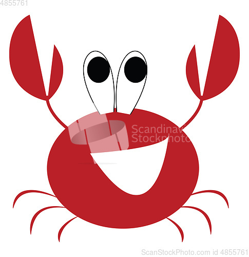 Image of A laughing red crayfish vector or color illustration