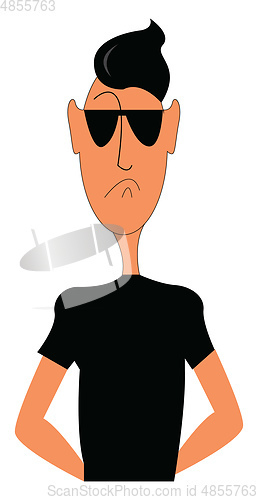 Image of A black glasses, vector color illustration.