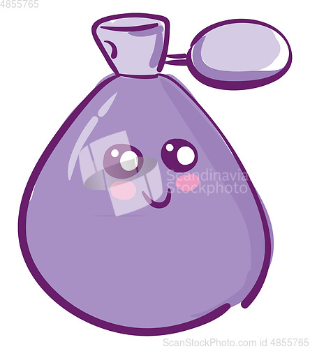Image of A cute violet perfume vector or color illustration