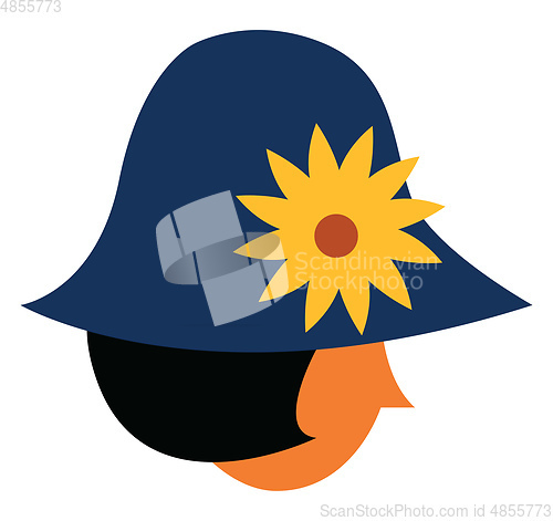 Image of Girl with yellow flower hat vector or color illustration