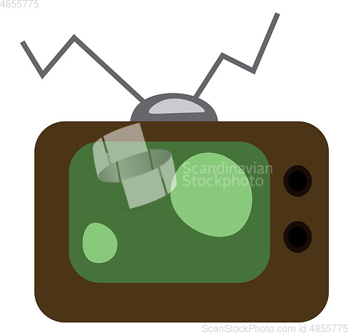 Image of Clipart of an old-fashioned television set vector color drawing 