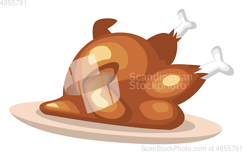 Image of Fried Chicken vector color illustration.