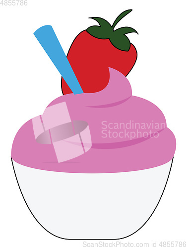 Image of  A little pink ice cream vector or color illustration