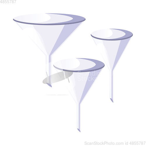 Image of Three simple funnel design vector illustration on white backgrou