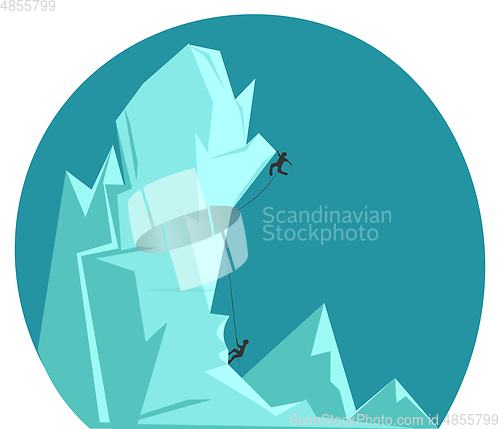 Image of Rock climbers vector or color illustration