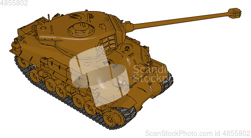 Image of 3D vector illustration on white background of a brown military t