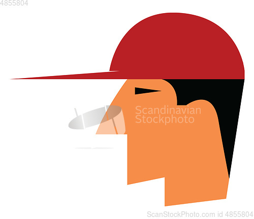 Image of A person wearing red cap vector or color illustration